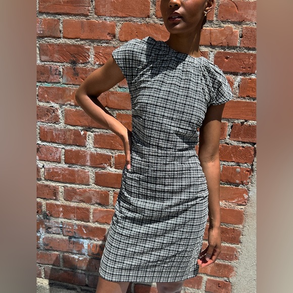 Ganni Dresses & Skirts - Ganni Ruched Seersucker Checked Mini Dress, EU 32 (NWT)